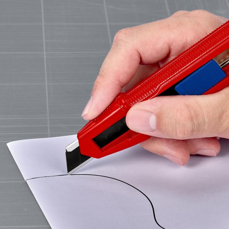 Knipex cutix universele mes stanleymes (rood blauw, incl. 2 mesbladen)