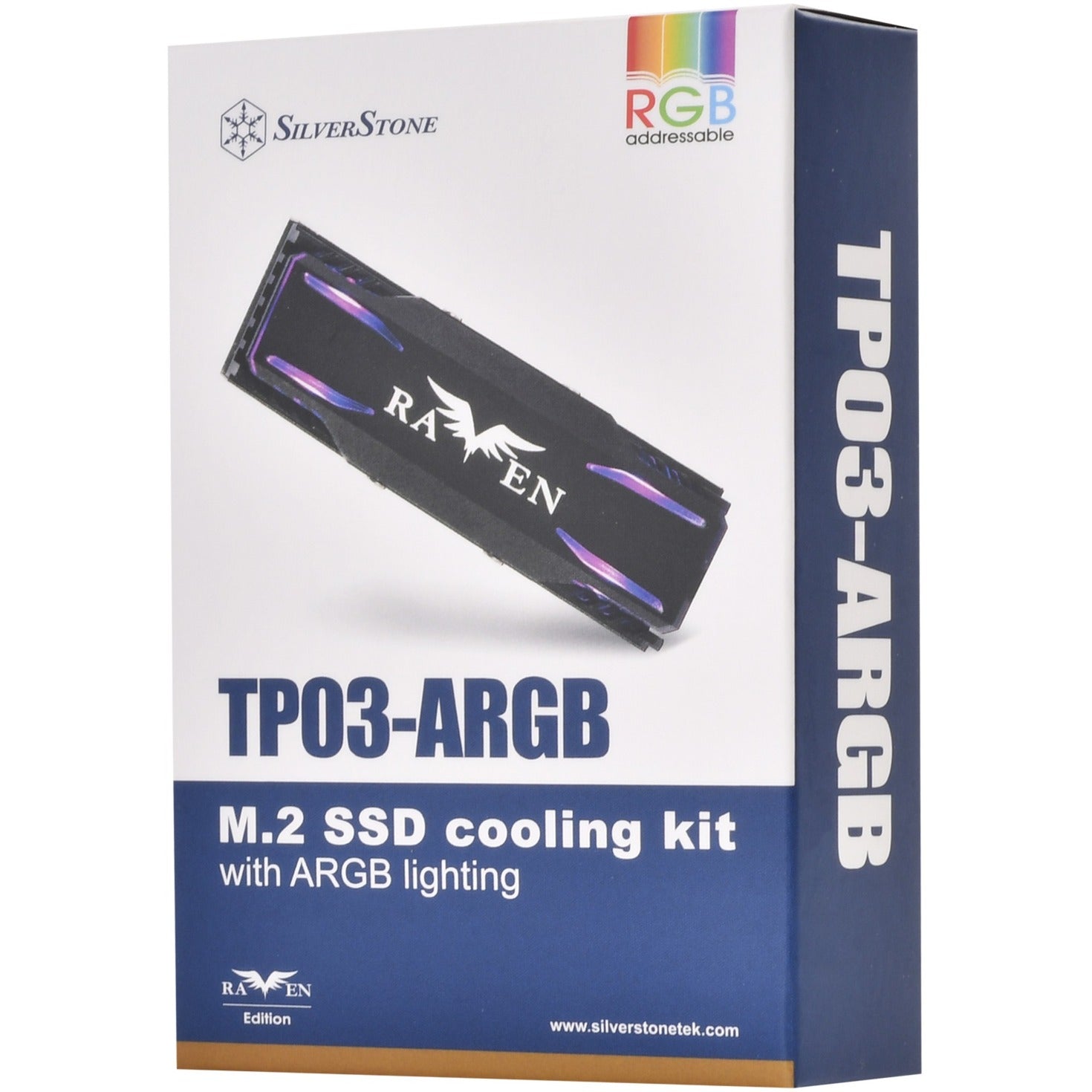 Silverstone tp03-argb heatsink (zwart, geschikt voor m.2 2280 ssd)