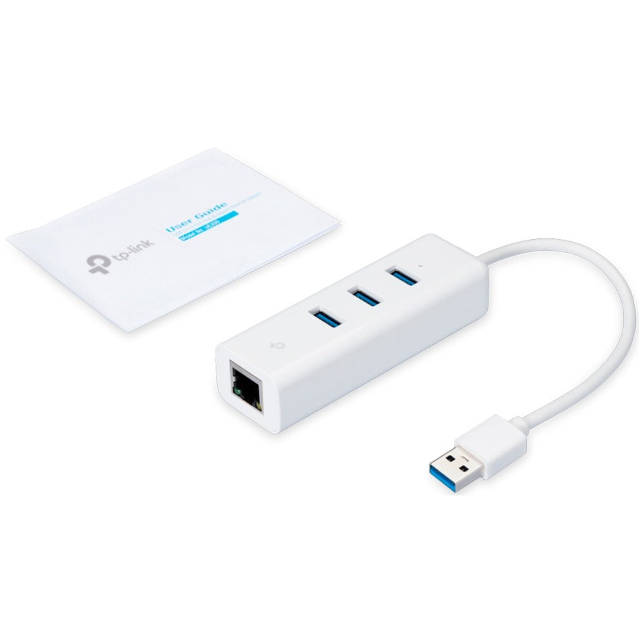 Tp-link ue330 3-port usb 3.0 + gigabit lan usb-hub (wit)