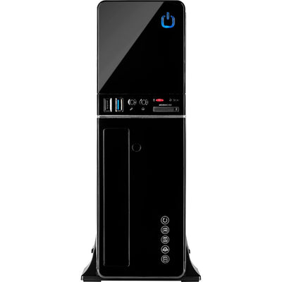 Inter-tech it-607 mini tower behuizing (zwart | 2x usb-a)