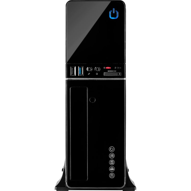 Inter-tech it-607 mini tower behuizing (zwart | 2x usb-a)