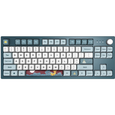 Montech mkey freedom tkl rgb mechanisch toetsenbord (donkerblauw, us lay-out (qwerty), gateron g pro brown, 80% (tkl), hot-swappable, rgb, pbt)