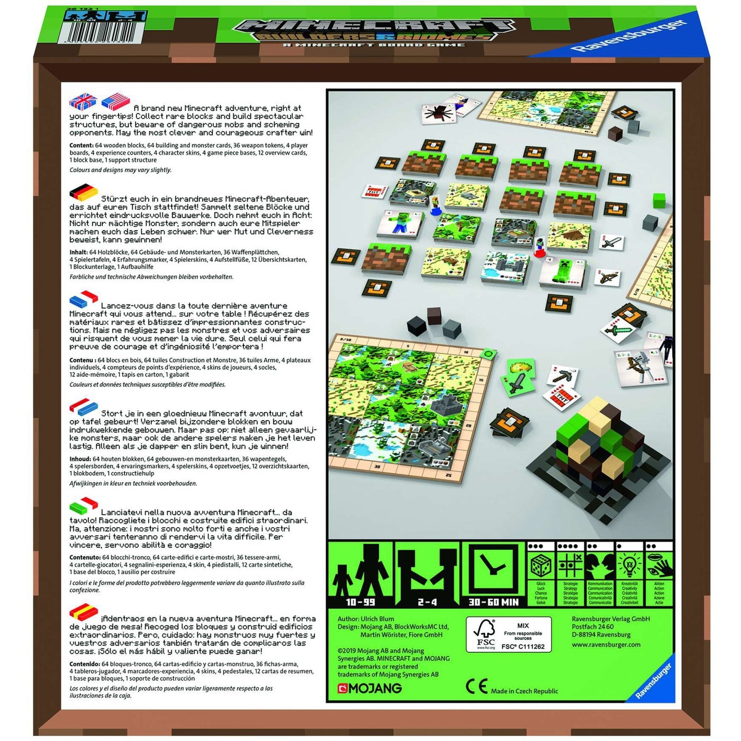 Ravensburger minecraft builders biomes bordspel (meertalig, 2 - 4 spelers, 30 - 60 minuten, vanaf 10 jaar)