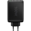 Goobay 100w gan usb-c pd multiport quick charger (zwart)