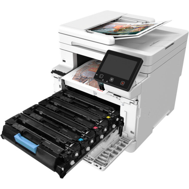 Canon i-sensys mf664cdw all-in-one kleurenlaserprinter (grijs zwart, kopie, scan, usb, lan, wlan)