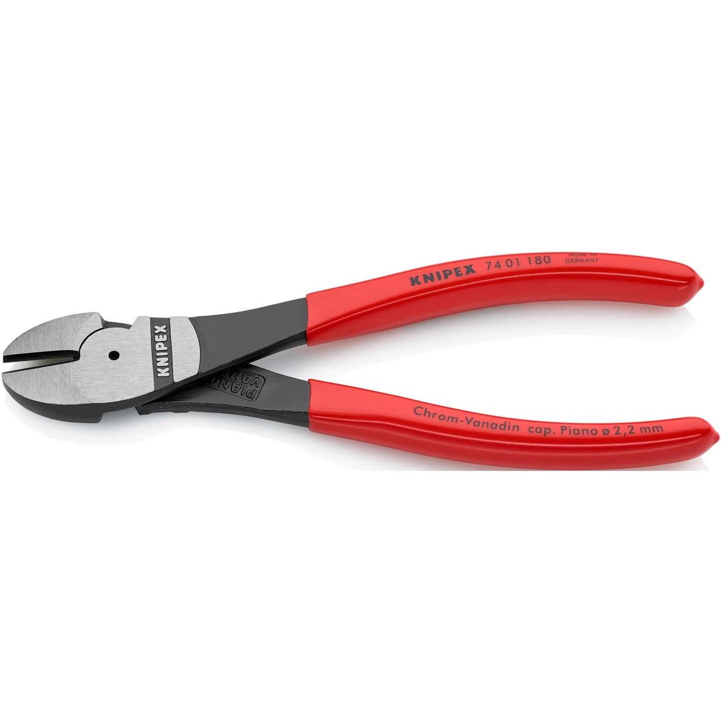 Knipex kracht-zijsnijtang 74 01 180 kniptang (rood)