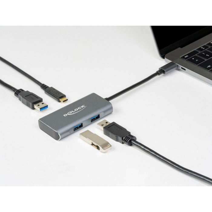 Delock external usb 3.2 gen 2 usb type-c hub usb-hub (grijs)