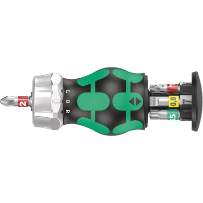 Wera kraftform kompakt stubby magazin ra 1, 6‑delig dopsleutel (zwart groen)