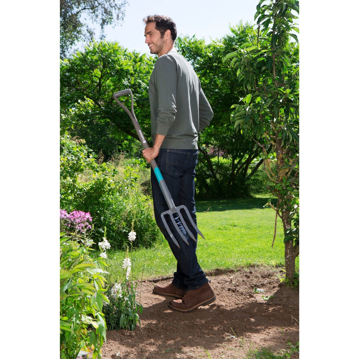 Gardena natureline spitvork - fsc keurmerk - grijs