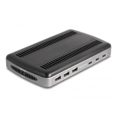 Delock usb charging station met 3 x usb type-c pd + 3 x usb type-a (112 w) (grijs zwart)