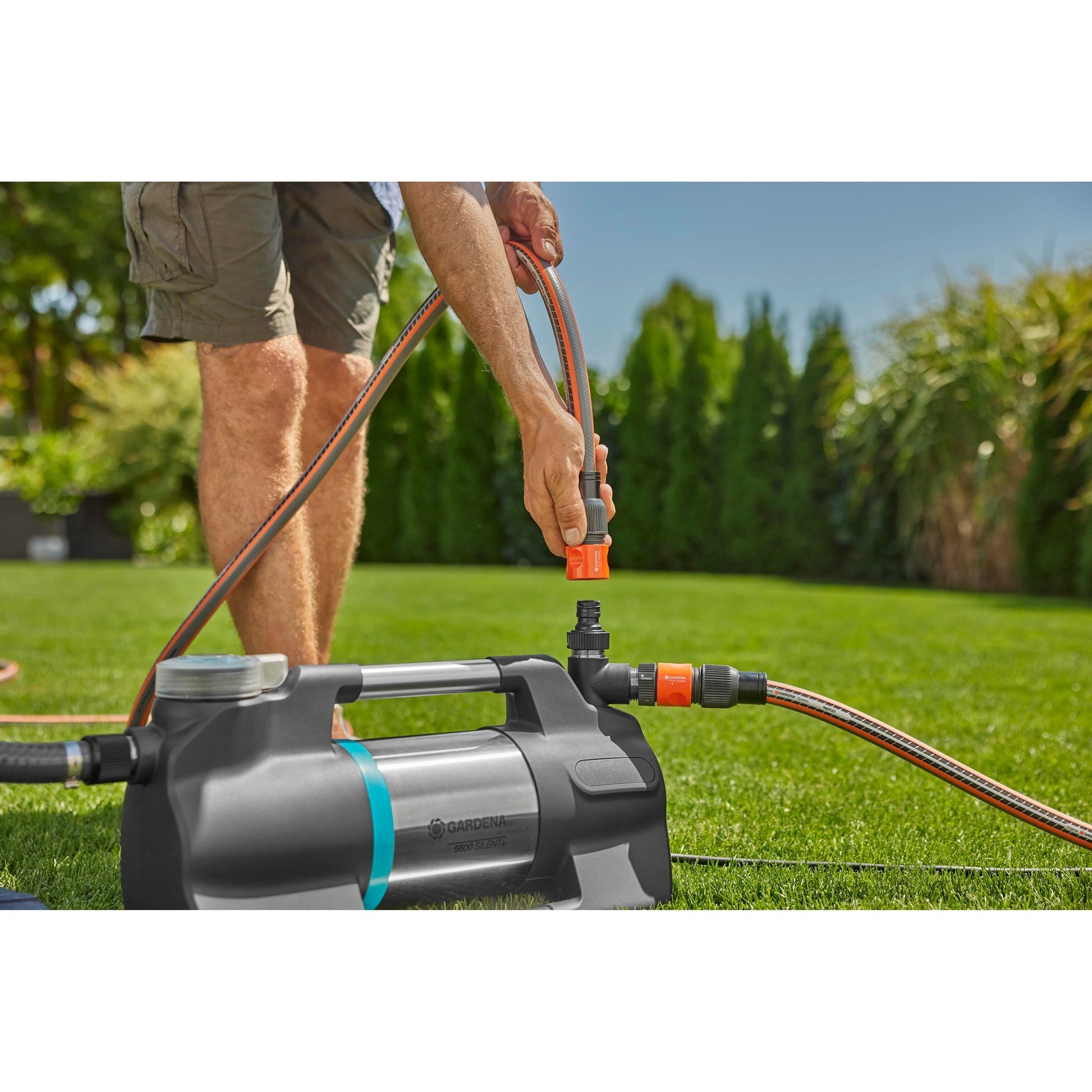 Gardena besproeiingspomp 5600 silent+ (zwart zilver)