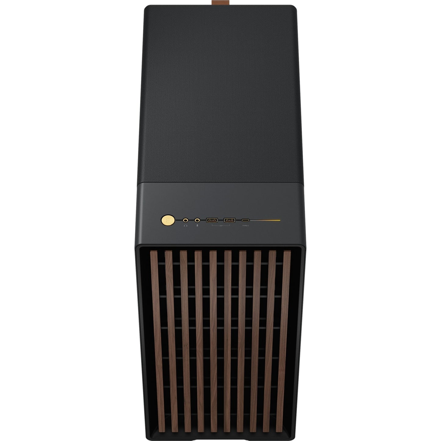 Fractal design north midi tower behuizing (zwart houtkleur | 2x usb-a | 1x usb-c)