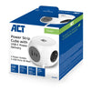 Act connectivity stekkerdoos kubus met 3 stopcontacten, 30w power delivery usb-c a poorten, kabellengte 1,5m stekkerdoos (wit, type f)