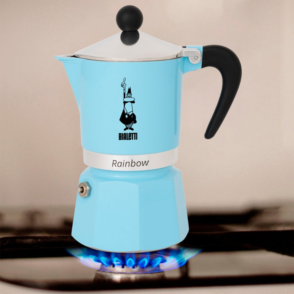 Bialetti rainbow espressomachine (lichtblauw, 6-kops)