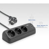 Act connectivity stekkerdoos met 3 type-f stopcontacten stekkerdoos (zwart, 30w power delivery, usb type-c a poorten)