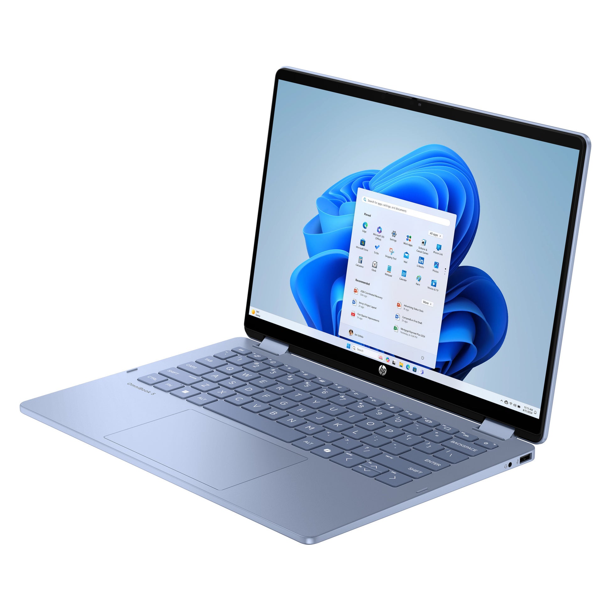 Hp omnibook 5 flip 2-in-1 14-fp0251ndx 14 laptop (blauw | core 5 120u | intel graphics | 8 gb | 512 gb ssd | touch)