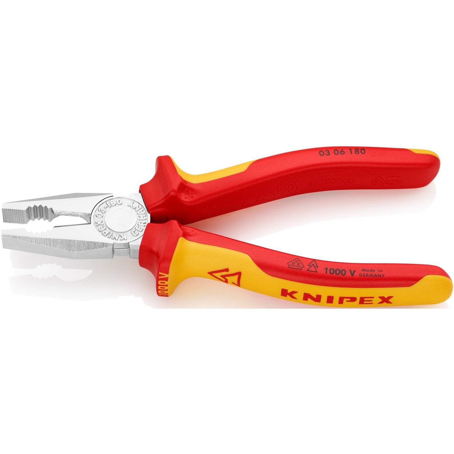 Knipex combitang 03 06 180 combinatietang (rood geel, vde-getest)