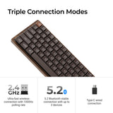 Keychron k3 max-h3w all-wood special edition rgb mechanisch toetsenbord (houtkleur, us lay-out (qwerty), milk pom brown, 75%, rgb leds, double-shot pbt, hot swap, 2.4ghz | bluetooth 5.1 | usb-c) - afbeelding 8
