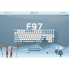Iqunix f97 wintertide wireless mechanical keyboard (lichtblauw, us lay-out (qwerty), cherry mx brown, 96%, rgb leds, hot-swappable, pbt, 2.4ghz | bluetooth 5.1 | usb-c)