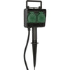 Brennenstuhl tuincontactdoos met aardspies 1154430 stekkerdoos (zwart, 1,4 meter, ip44)