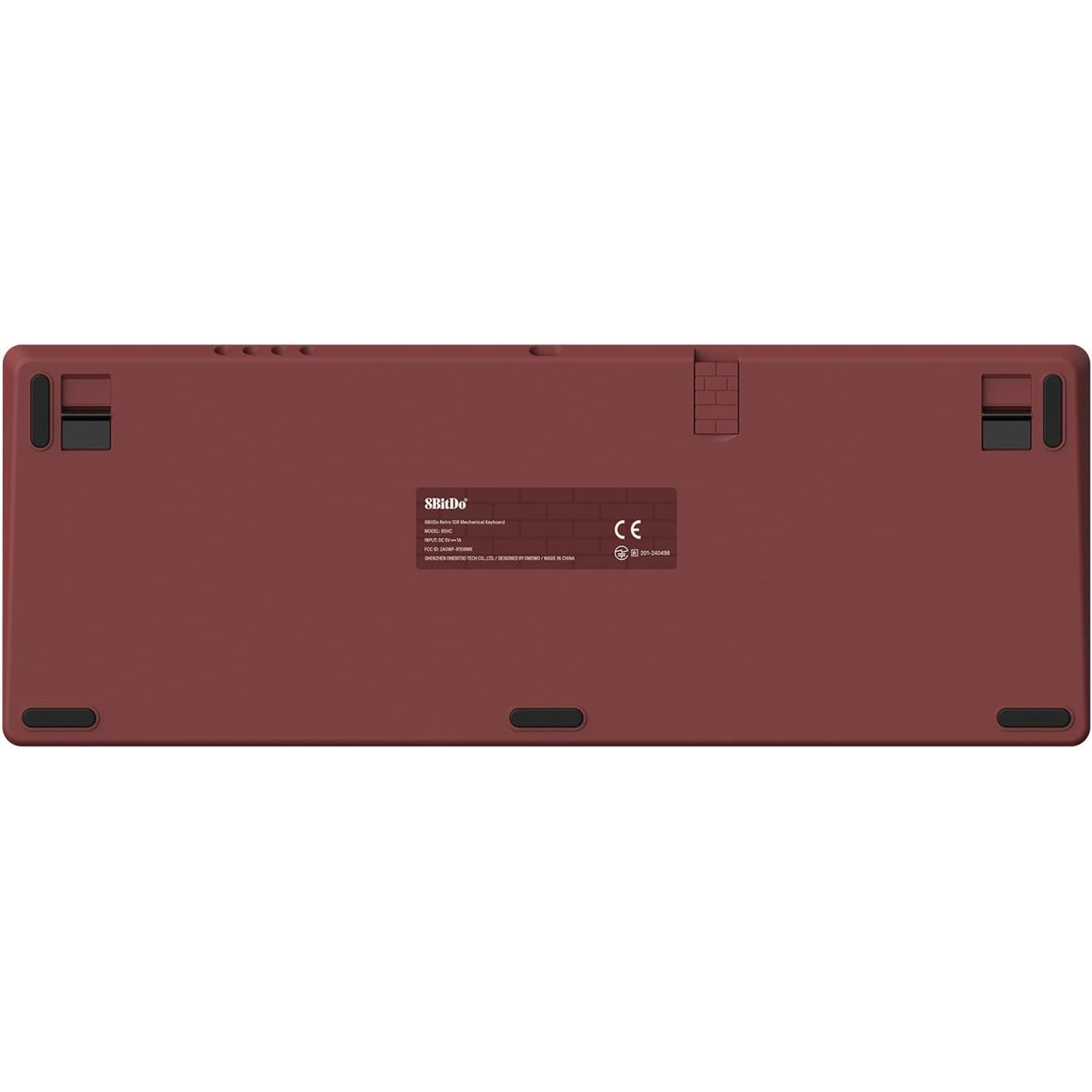 8bitdo retro mechanical keyboard fami edition, gaming toetsenbord (beige rood, us lay-out, kailh box white, bluetooth low energy, wireless 2.4g, usb)