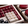 8bitdo retro mechanical keyboard fami edition, gaming toetsenbord (beige rood, us lay-out, kailh box white, bluetooth low energy, wireless 2.4g, usb)