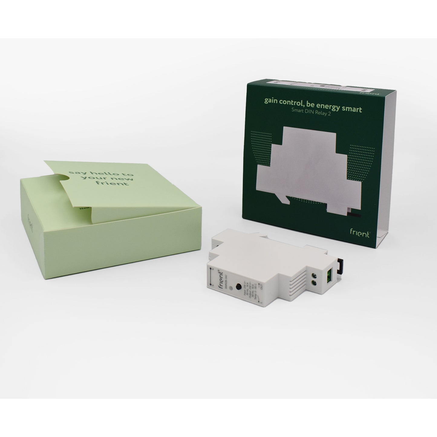 Frient smart din relay relais (lichtgrijs, zigbee)