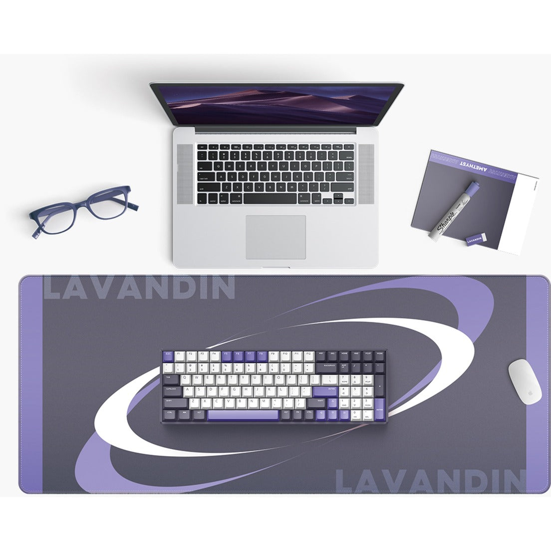 Iqunix f97 lavandin wireless mechanical keyboard (lavendel, us lay-out (qwerty), cherry mx brown, 96%, rgb leds, hot-swappable, pbt, 2.4ghz | bluetooth 5.1 | usb-c)