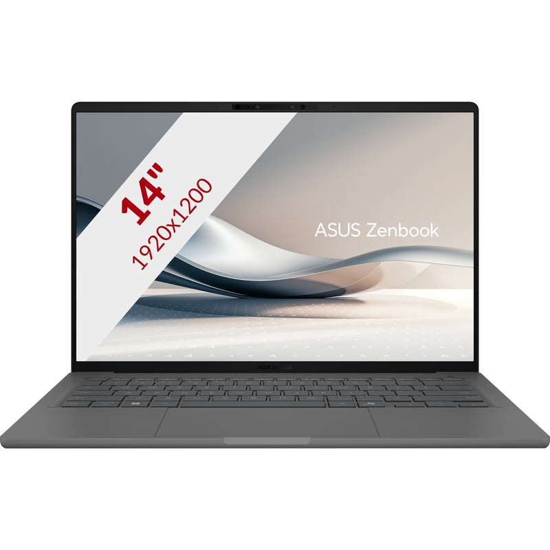 Asus zenbook a14 ux3407qa-qd237w 14 copilot+ laptop (grijs | snapdragon x1-26-100 | adreno gpu | 16 gb | 1 tb ssd)