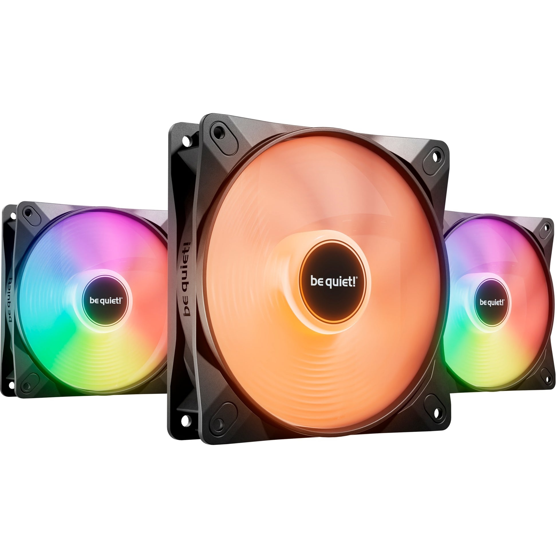 Be quiet! light wings lx pwm high-speed rgb case fans (zwart, 3 stuks, 120 x 120 x 25 mm)