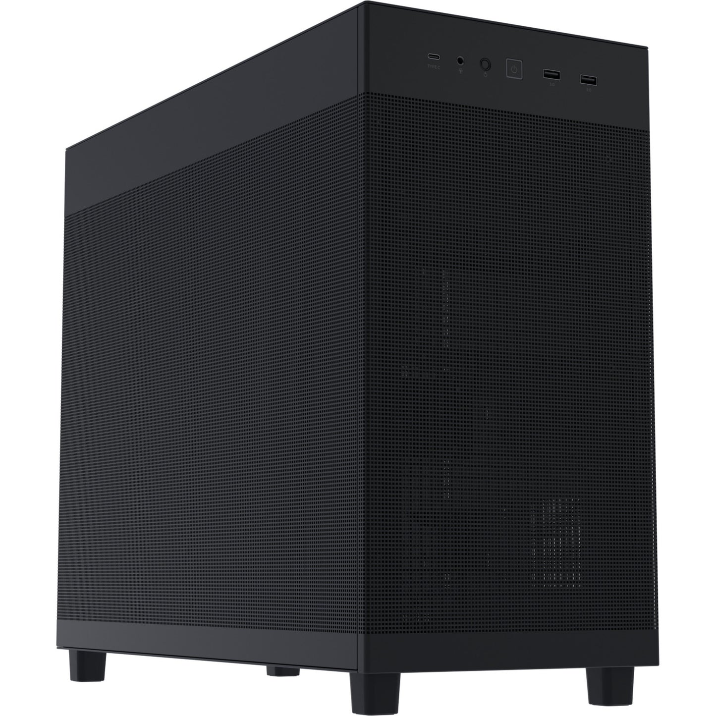 Asus prime ap303 - mesh panel midi tower behuizing (zwart | 2x usb-a | 1x usb-c)
