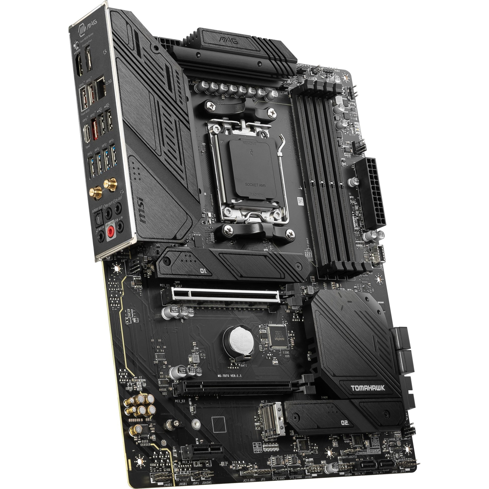 Msi mag b650 tomahawk wifi socket am5 moederbord (zwart, raid, 2.5 gb-lan, wi-fi 6e, bt, sound, atx)