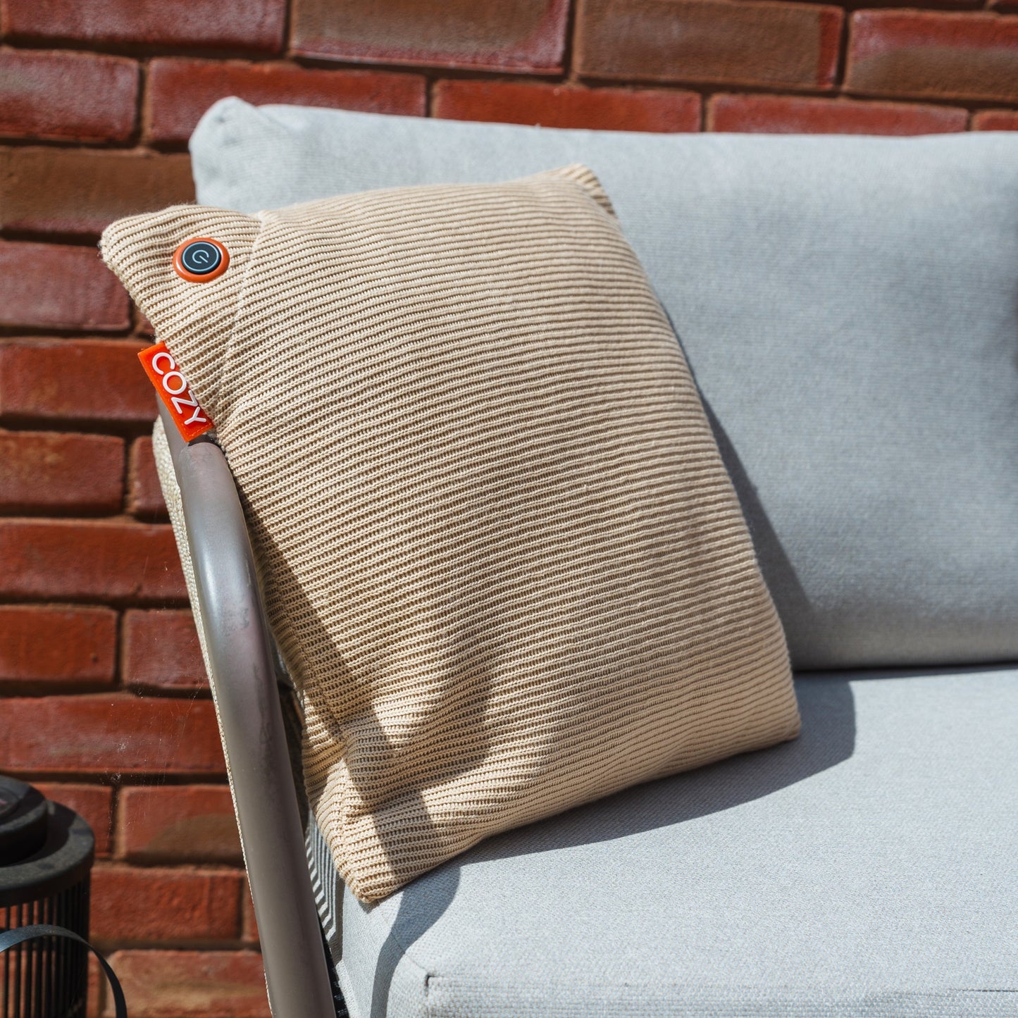 Cozy una knitted 45 x 45 cm draadloos warmtekussen (lichtbeige, powerbank 5000 mah)