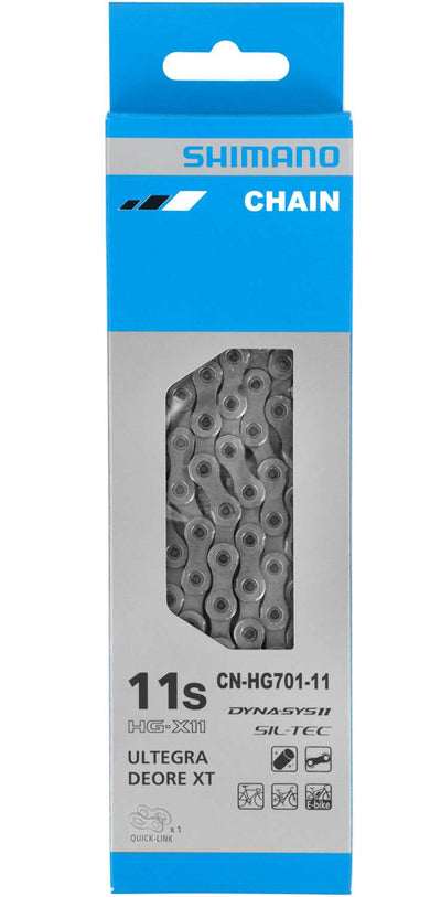 Shimano HG701 11-speed ketting - staal - race MTB E-bike - zilver