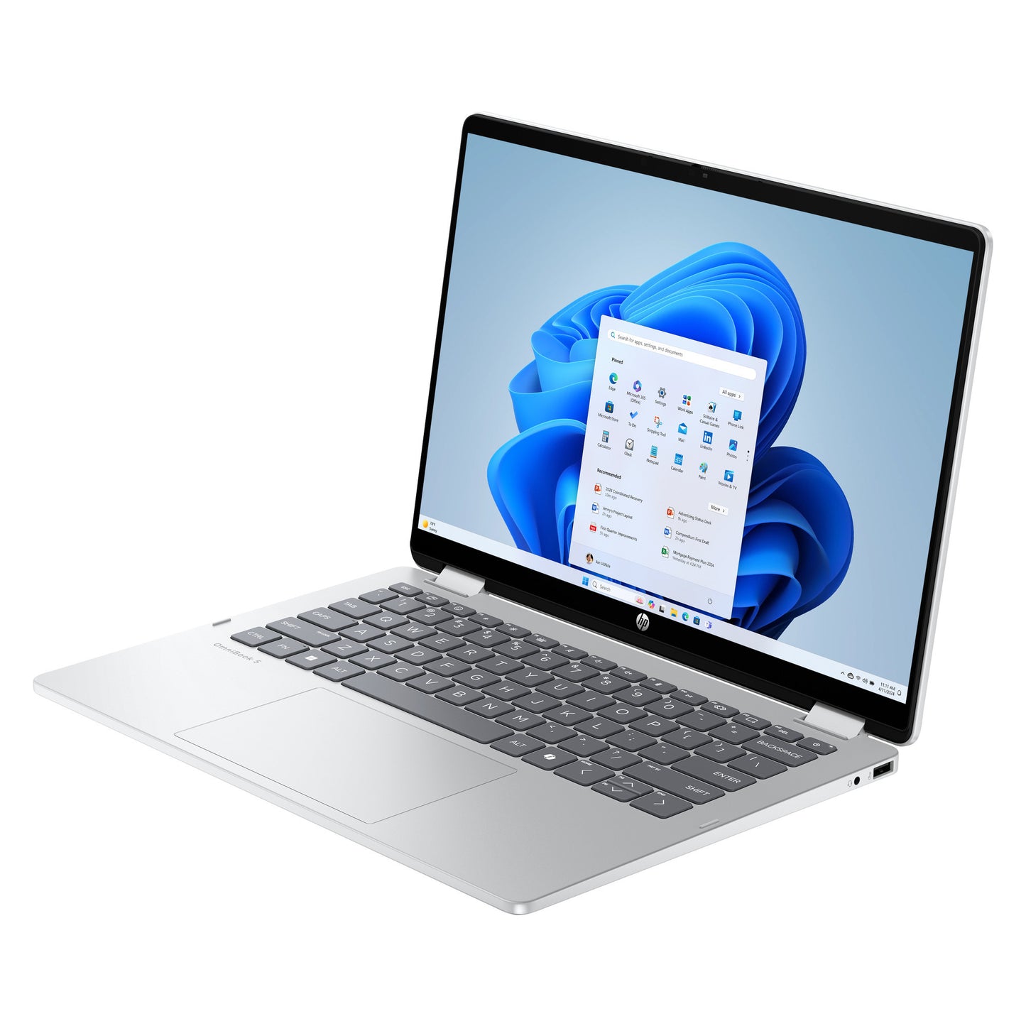 Hp omnibook 5 flip 2-in-1 14-fp0255ndx 14 laptop (zilver | core 5 120u | intel graphics | 16 gb | 512 gb ssd | touch)