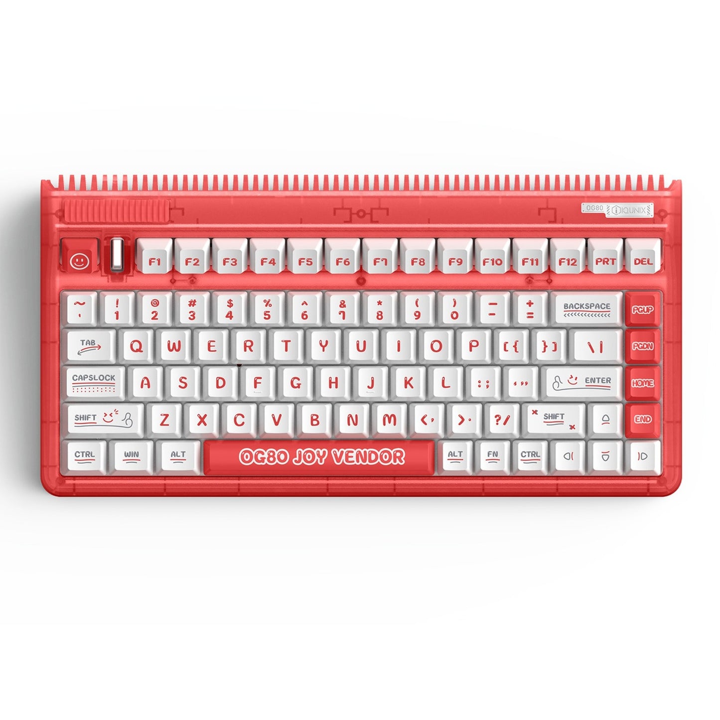 Iqunix og80 joy vendor wireless mechanical keyboard (grijs, us lay-out (qwerty), cherry mx brown, 80% (tkl), rgb leds, hot-swappable, pbt, 2.4ghz | bluetooth 5.1 | usb-c)