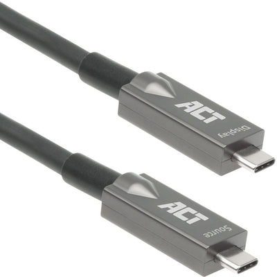 Act connectivity usb-c 3.2 gen2 active optical cable (aoc) aansluitkabel (grijs zwart, 5 meter)