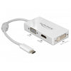 Delock usb-c > vga hdmi dvi adapter (wit, 0,13 meter)