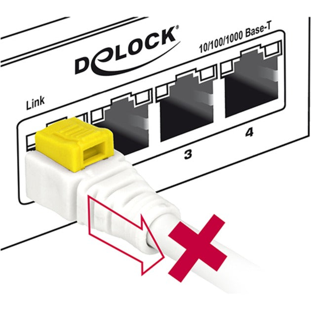 Delock patchkabel s stp, rj-45 secure met cat.6a (wit, 85330, 0,5 meter)