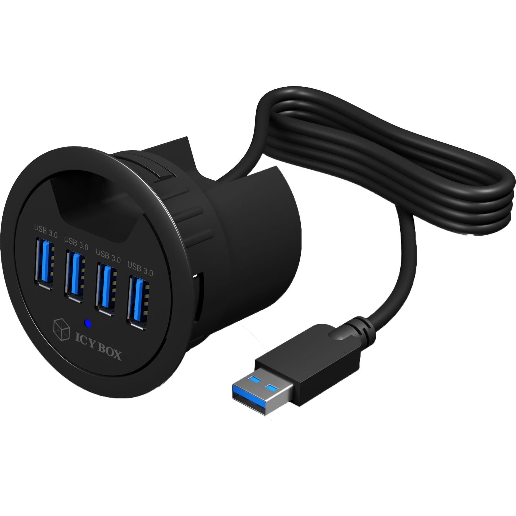 Icy box ib-hub1403 usb-hub (zwart, 4x usb 3.0)