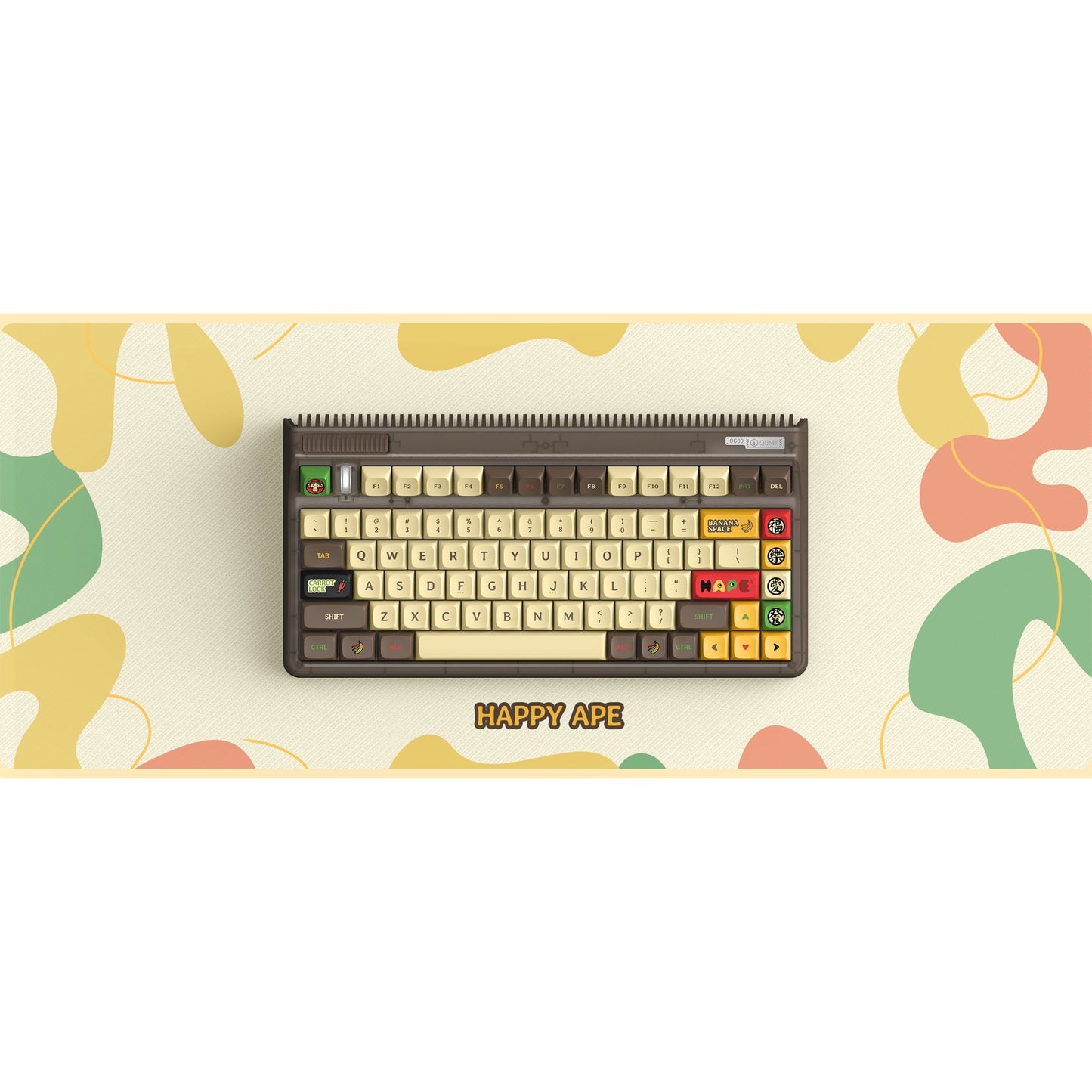 Iqunix og80 happy ape wireless mechanical keyboard (zwart, us lay-out (qwerty), ttc holy panda, 80% (tkl), rgb leds, hot-swappable, pbt, 2.4ghz | bluetooth 5.1 | usb-c)