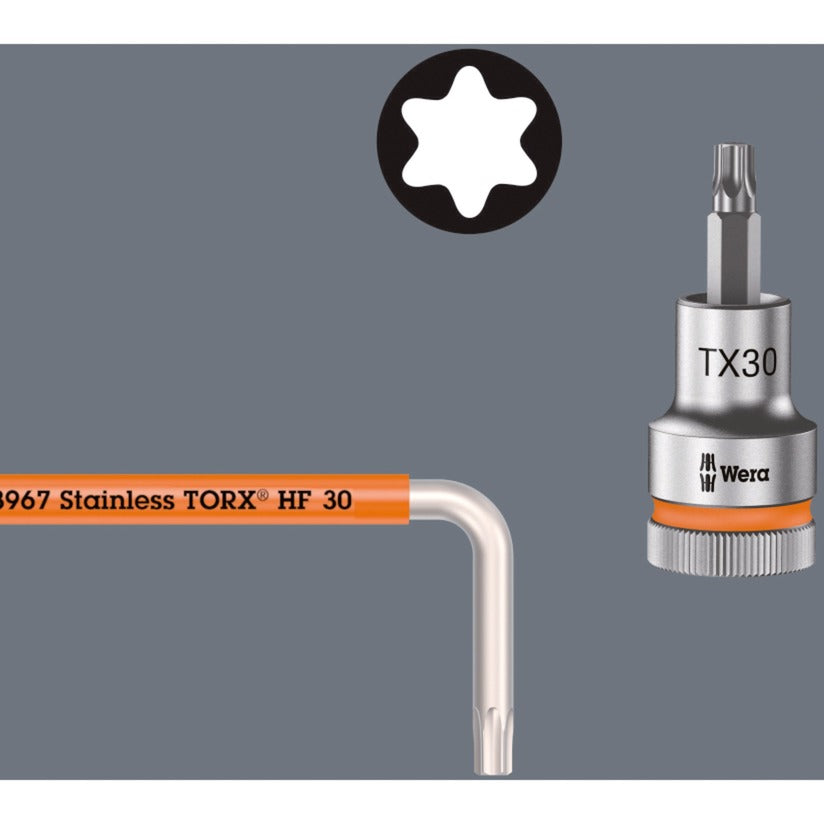 Wera inbussleutelset torx 3967 9 tx sxl multicolour hf stainless 1 (9-delig, torx t8 tot t40)