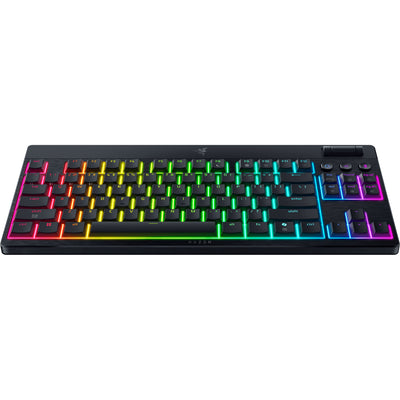 Razer blackwidow v4 low-profile rgb mechanisch gaming toetsenbord (zwart, us lay-out (qwerty), low-profile orange, 80% (tkl))