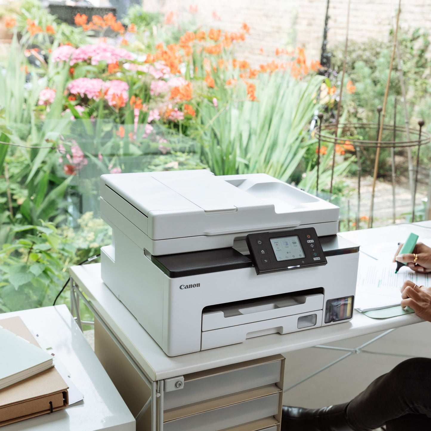 Canon maxify gx2051-kleureninkjetprinter met navulbare megatank all-in-one inkjetprinter met faxfunctie (wit, printen, kopiëren, scannen, faxen, wi-fi)