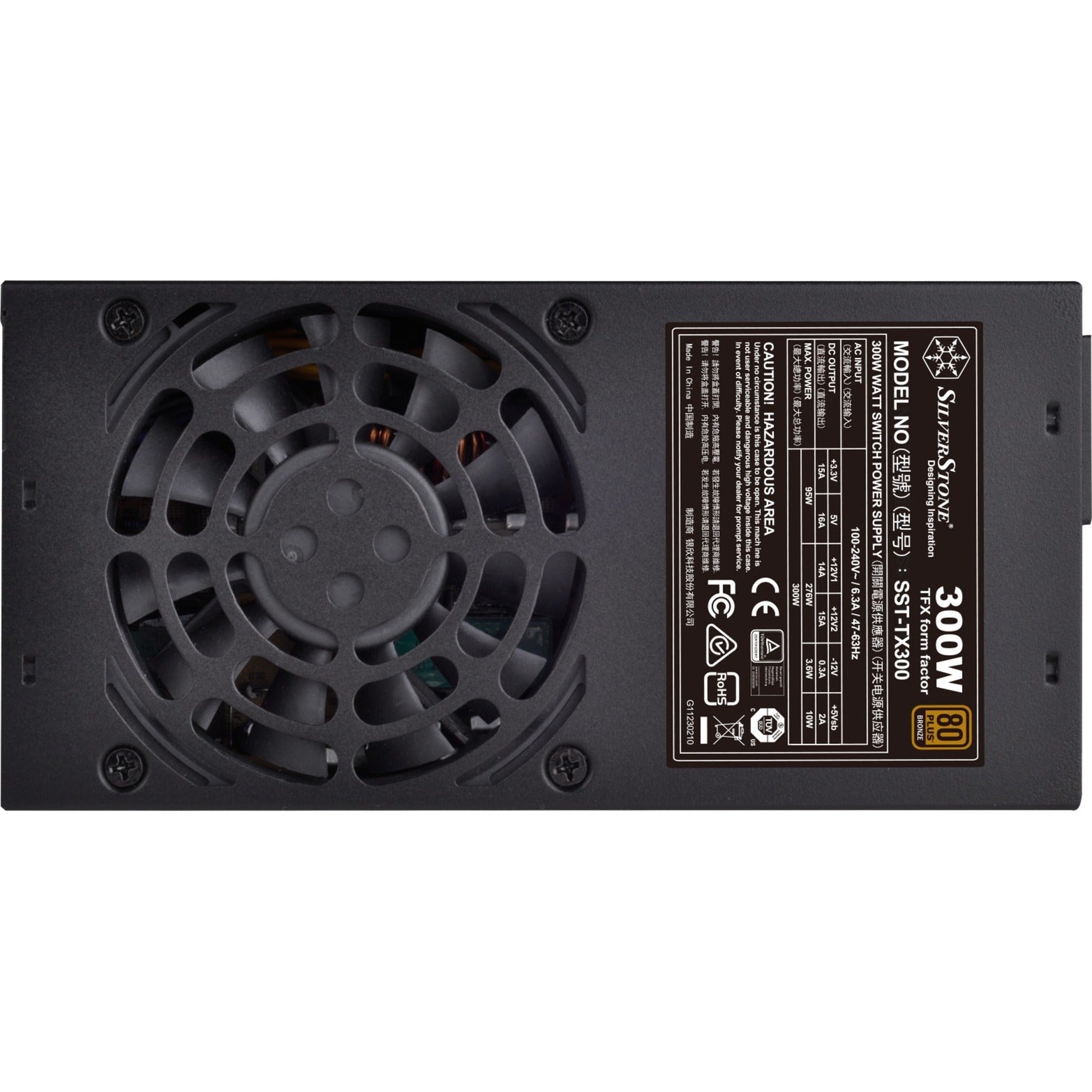Silverstone tfx tx300 300 watt voeding (zwart)