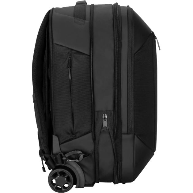Targus 15.6” ecosmart mobile tech traveler rolling backpack trolley (zwart)