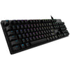 Logitech g512 carbon lightsync rgb mechanical gaming keyboard (zwart, us-international lay-out (qwerty), gx brown, 100%, rgb leds)