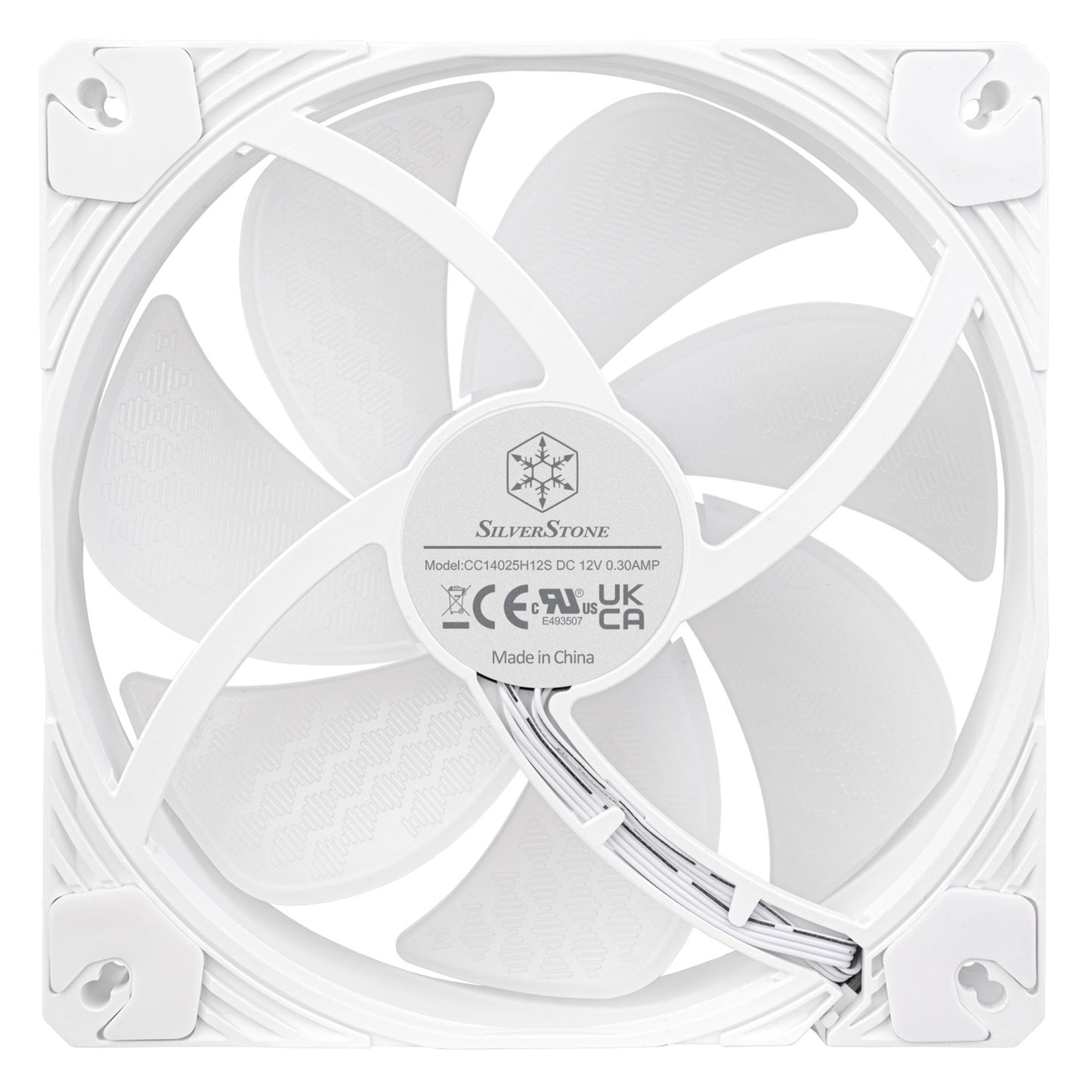 Silverstone shark force 140 argb case fan (wit, 140 x 140 x 25 mm, pwm, 4-1 pin argb (5v led))