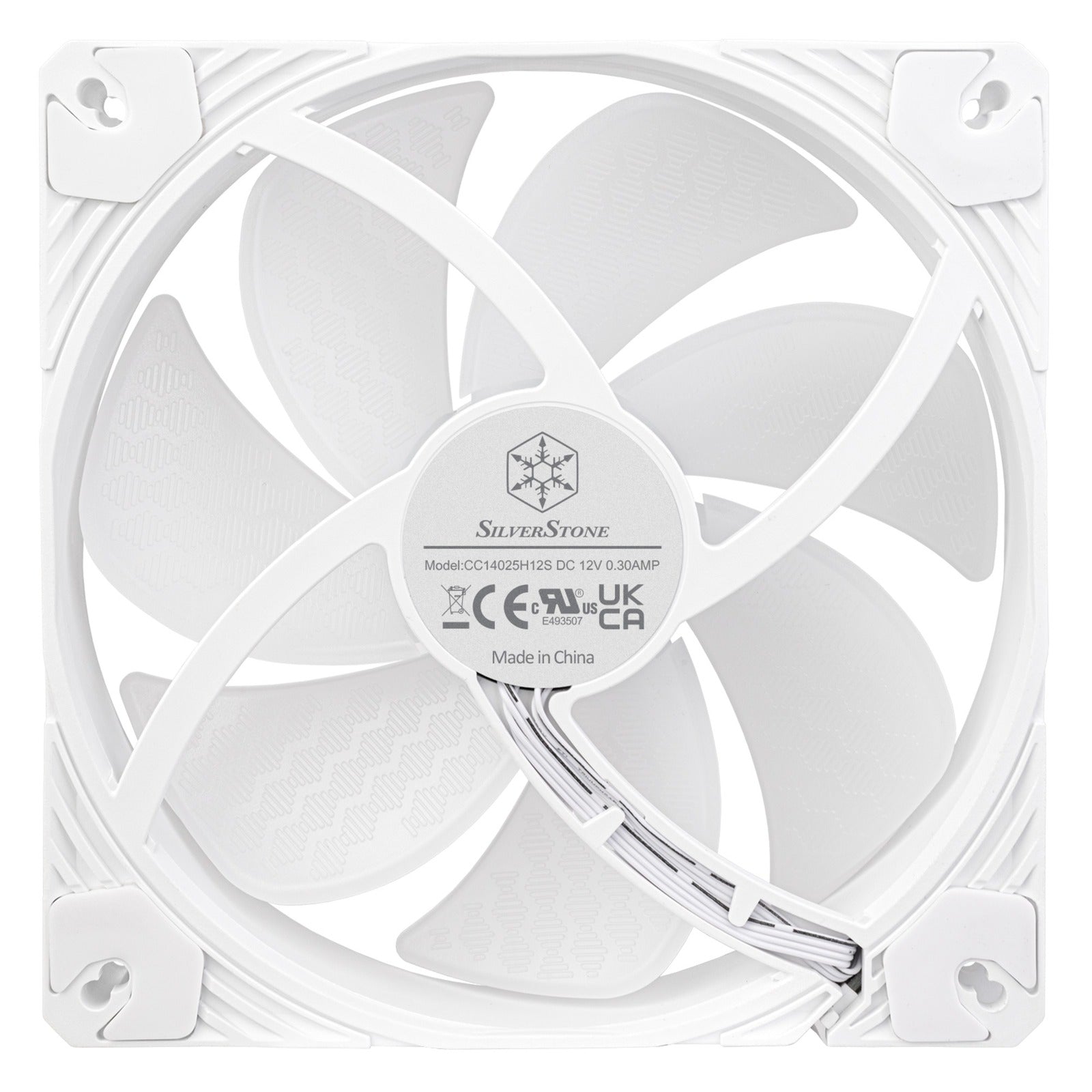 Silverstone shark force 140 argb case fan (wit, 140 x 140 x 25 mm, pwm, 4-1 pin argb (5v led))