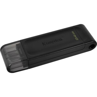 Kingston datatraveler 70 64 gb usb-stick (zwart, dt70 64gb, usb-c 3.2 gen 1)